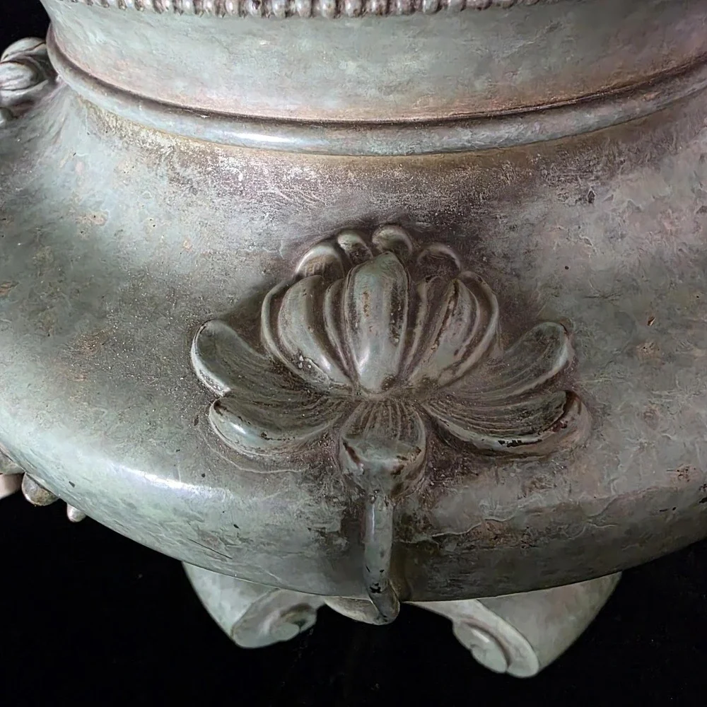 Antique Bradley & Hubbard GWTW Verdigris Parlor Lamp Electric Converted Floral